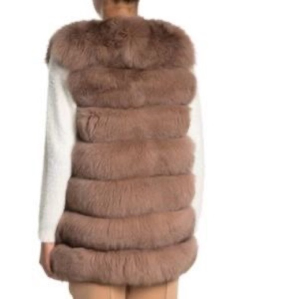 NWT La Fiorentina Women's Genuine Dyed Fox Fur Bubble Vest - size S/M